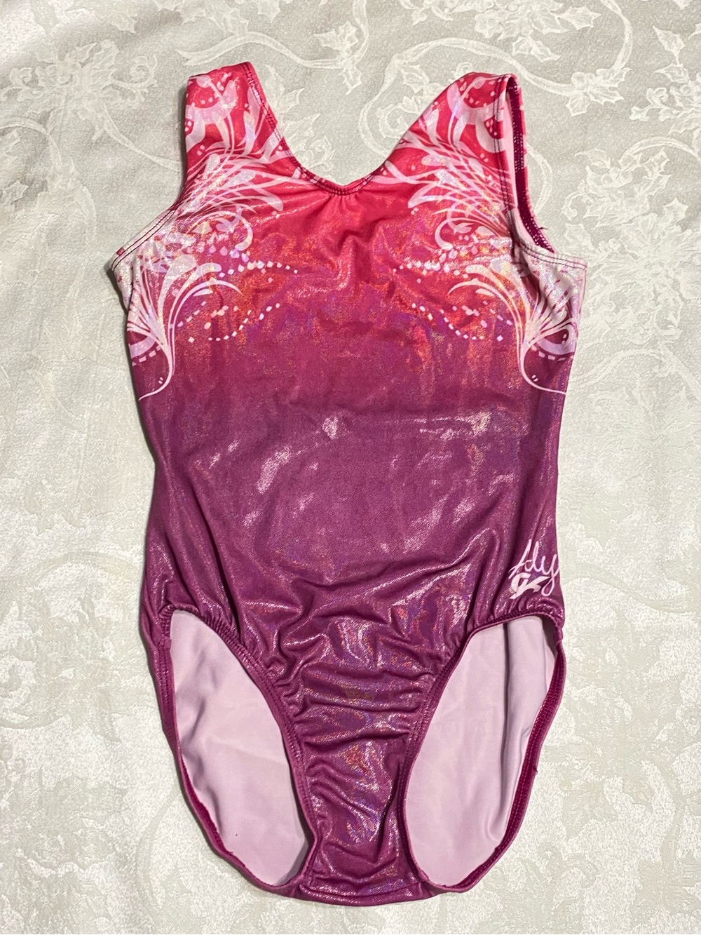 .GK Aly Raisman Gymnastics Leotard  “Simply Divine” AS-Adult Small Pink Purple